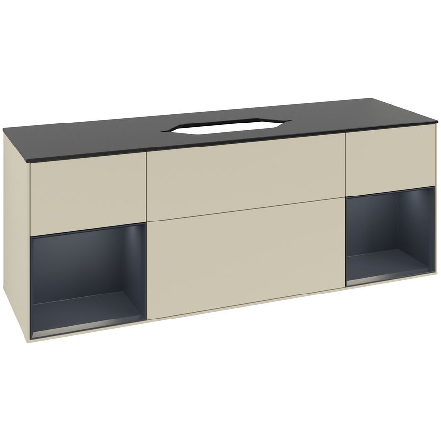 Wastafelonderkast Finion 1600x603x501mm S.Grey Matt Lacquer G742HGHJ
