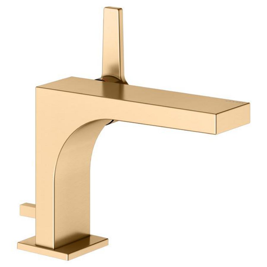 1-hendel wastafelmengkraan 110 trekstang en afvoer messing geborsteld