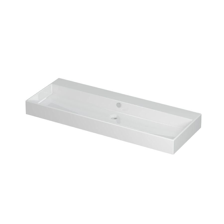 INK Unlimited Wastafel Porselein zonder kraangat GL wit 120x45
