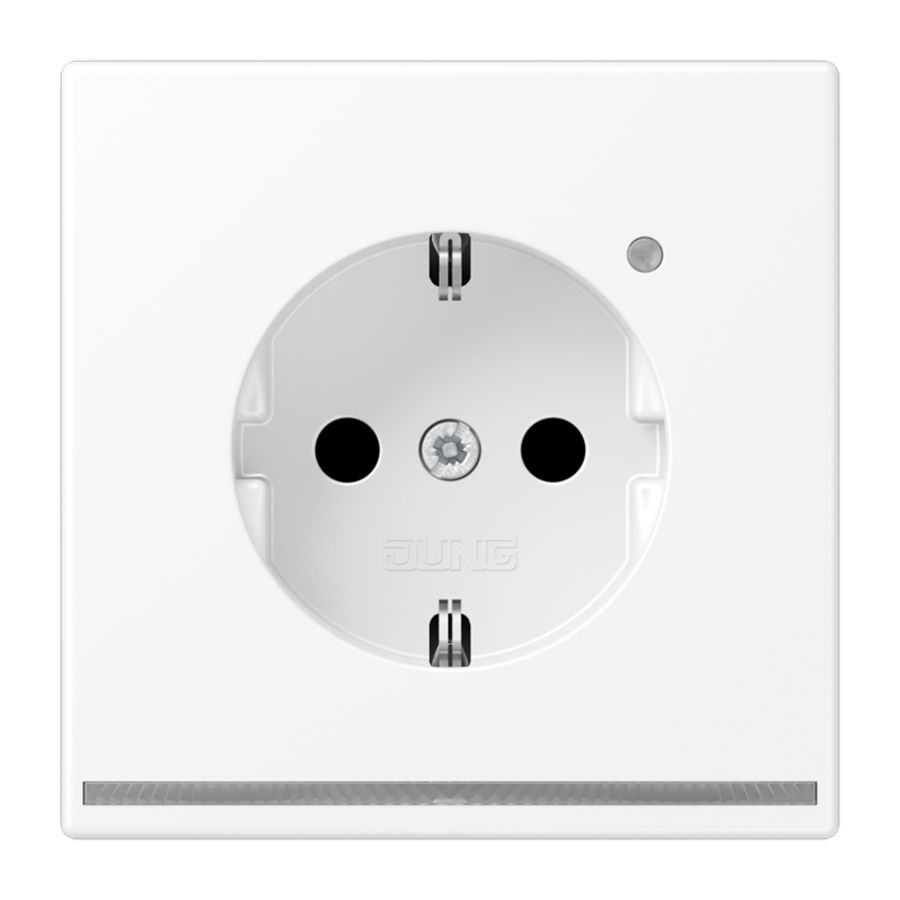 Wandcontactdoos wit mat met LED & lichtsensor LS990