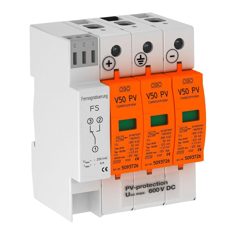 CombiController V50 3-polig voor PV+FS 600V DC