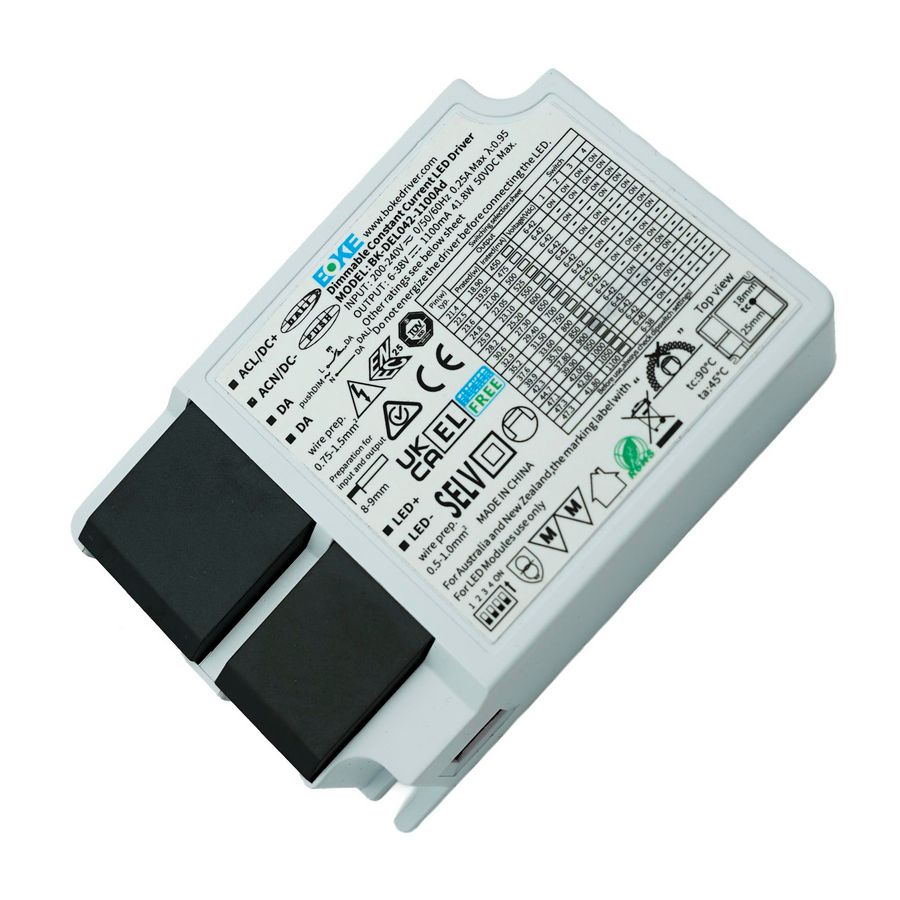 LED Driver DEL Series suffix d (DALI-2+pushDIM) 30.4W 6-38V