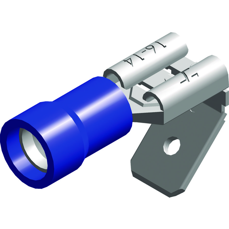 Doos a 100st. Vlakstekerhulzen met tab blauw 1,5-2,5mm²