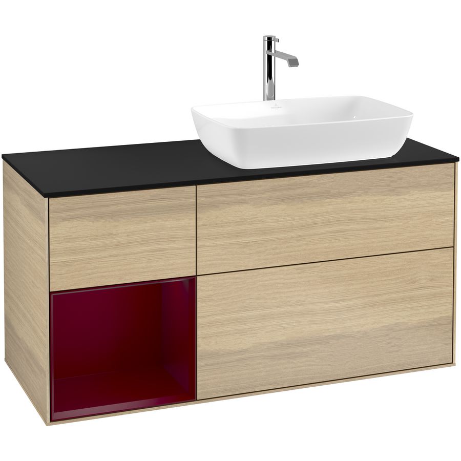 Wastafelonderkast Finion 1200x603x501mm Oak Veneer F802HBPC