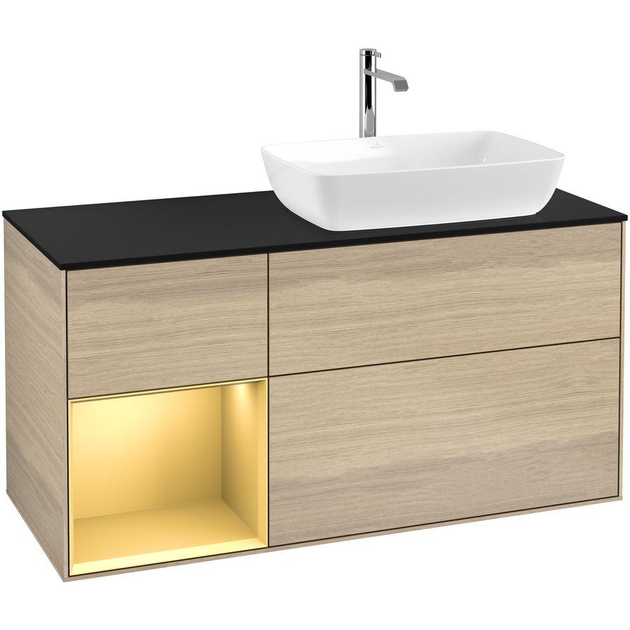 Wastafelonderkast Finion 1200x603x501mm Oak Veneer F802HFPC