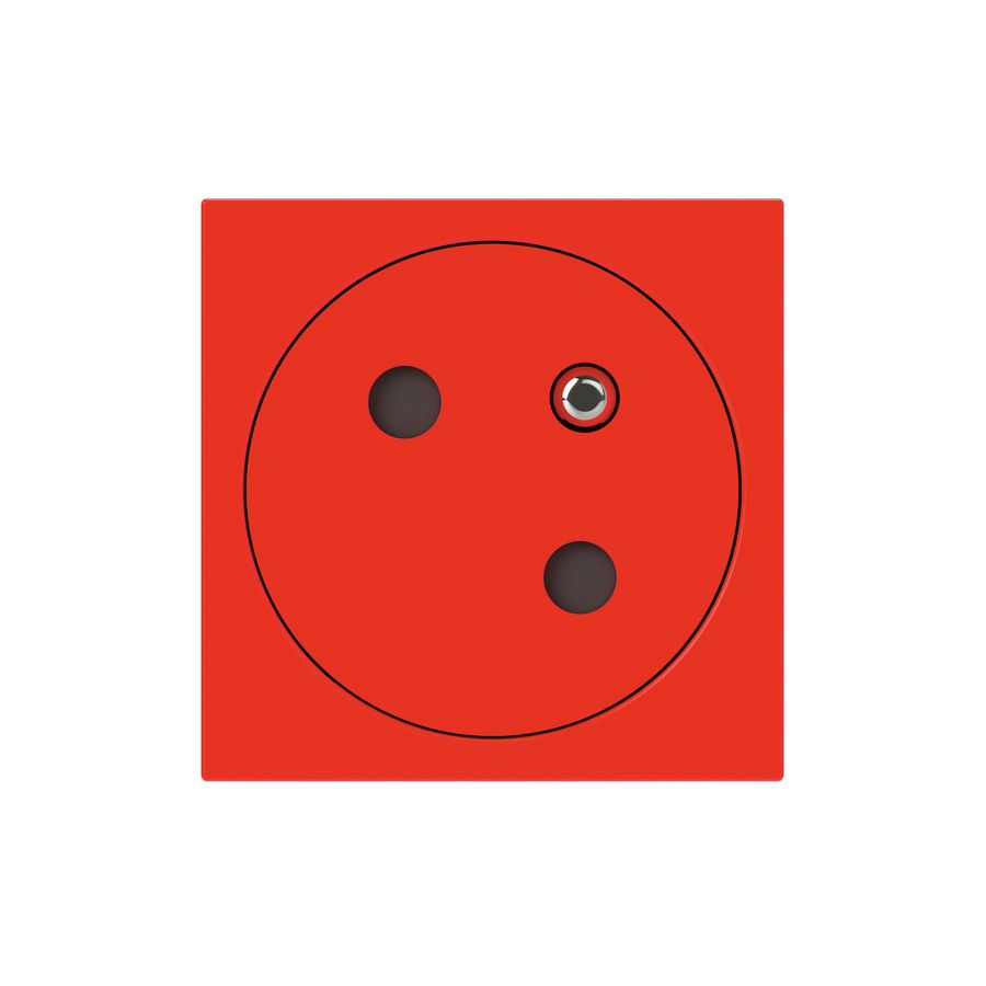 Contactdoos 2P + A vlak rood Mosaic