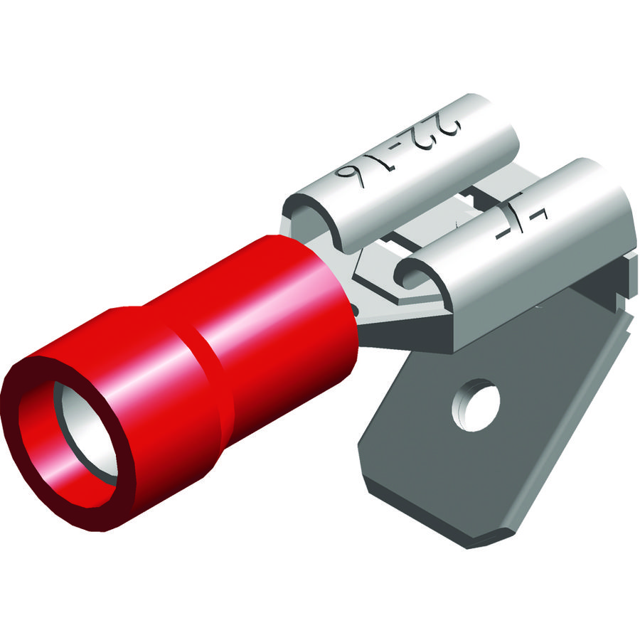 Doos a 100st. Vlakstekerhulzen met tab rood 0,5-1,5mm²