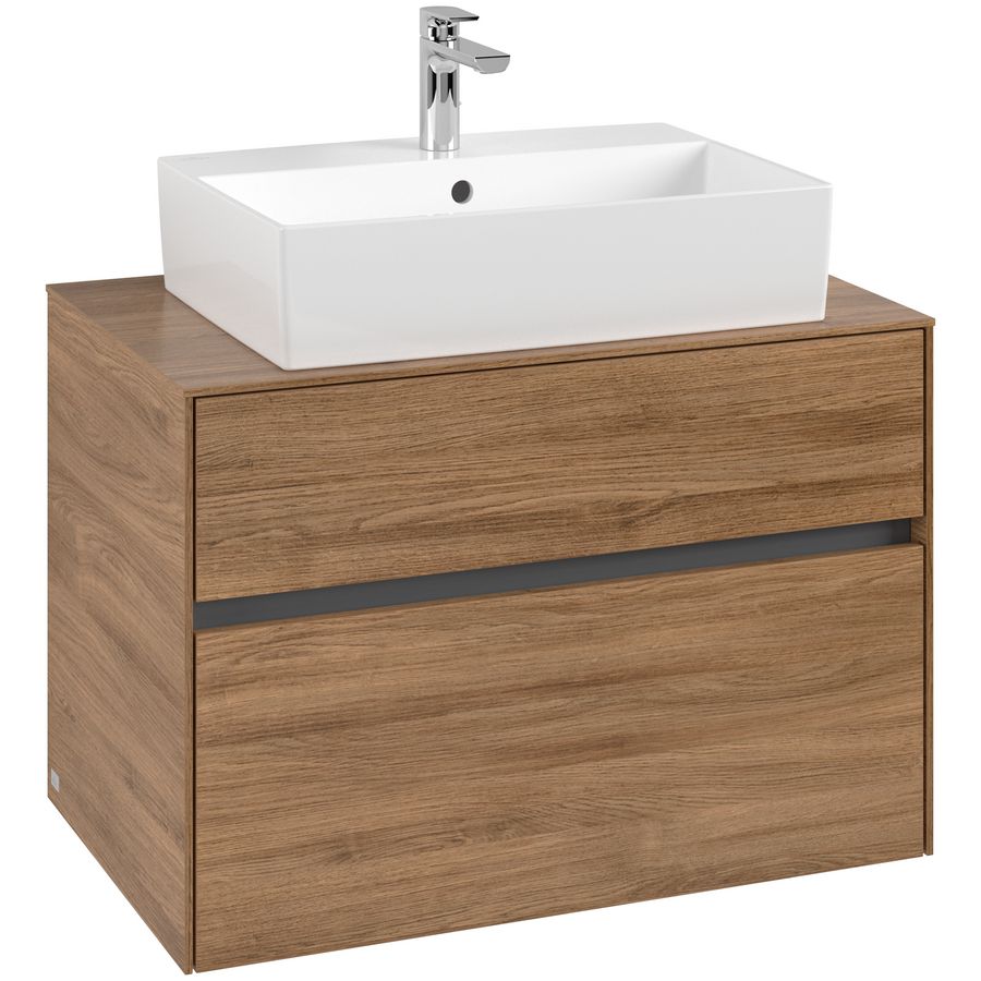 Wastafelonderkast Collaro 800x548x500mm Oak.Kans C12400RH