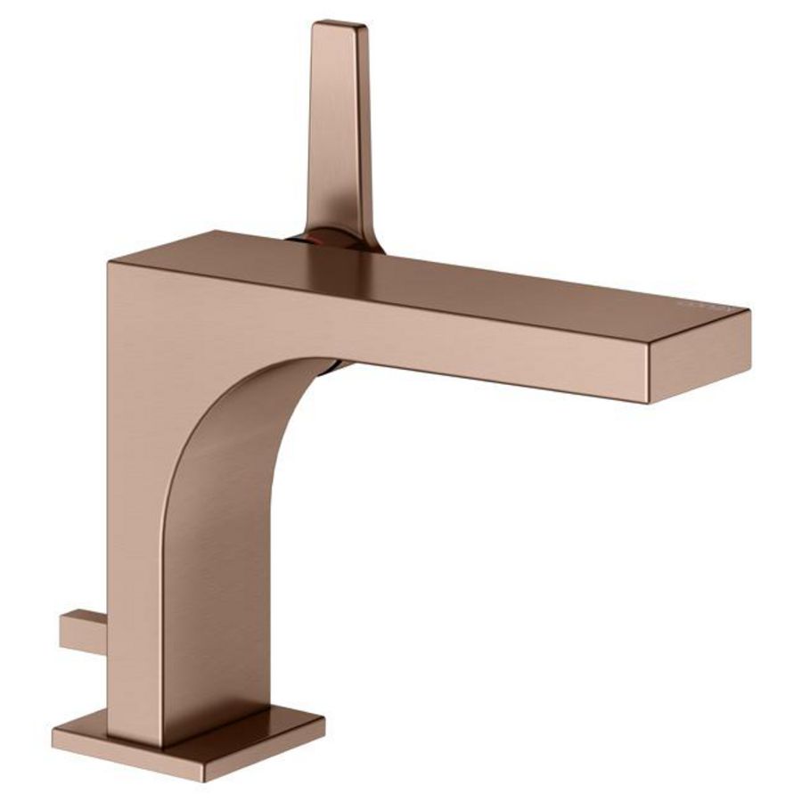 1-hendel wastafelmengkraan 110 trekstang en afvoer roodgoud geborsteld