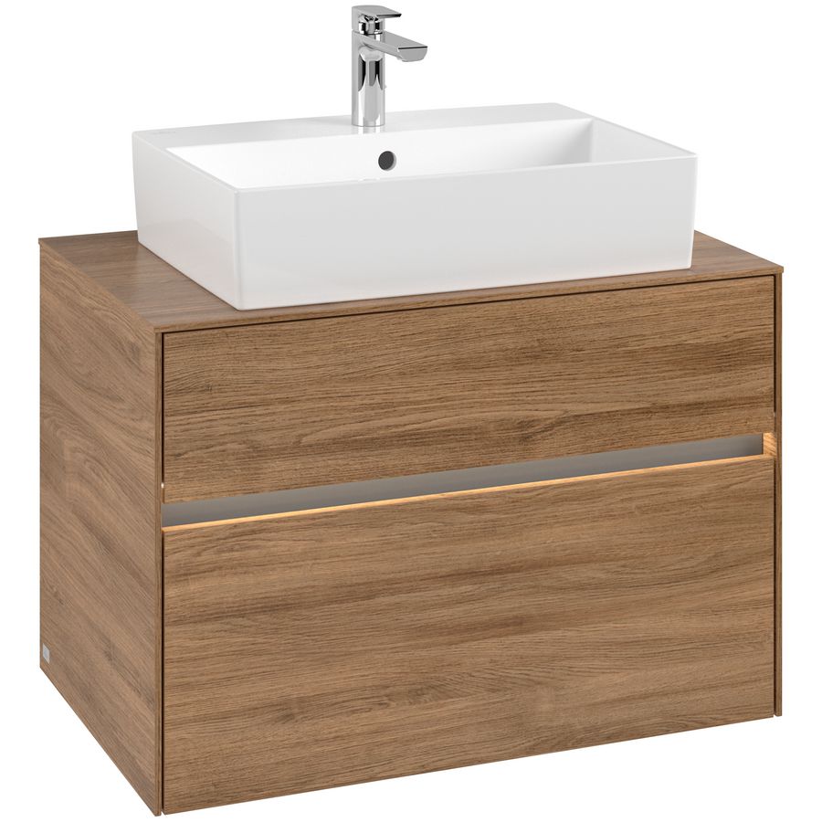Wastafelonderkast Collaro 800x548x500mm Oak.Kans C124B0RH