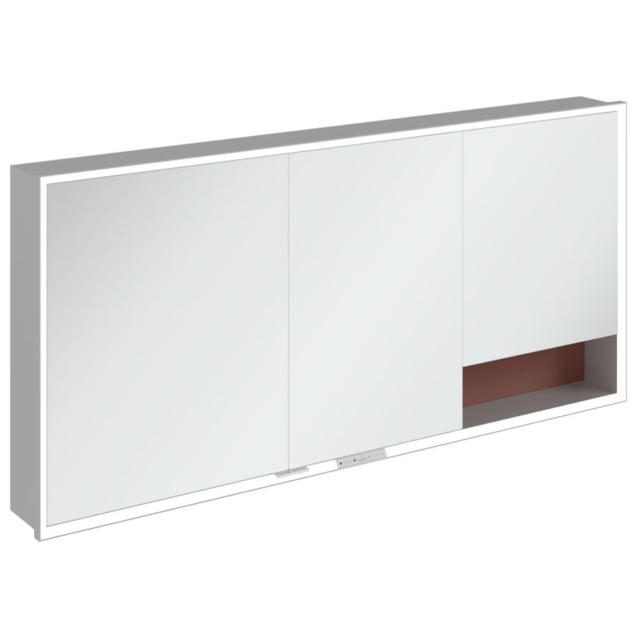 Inbouw-spiegelkast My View+ 1600x750x168mm Wine Red
