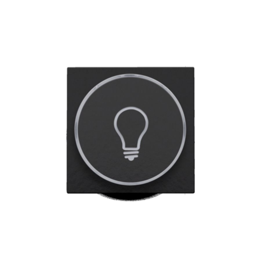 Afwerkingsset doorschijnende ring lampsymbool 6A pianoblack