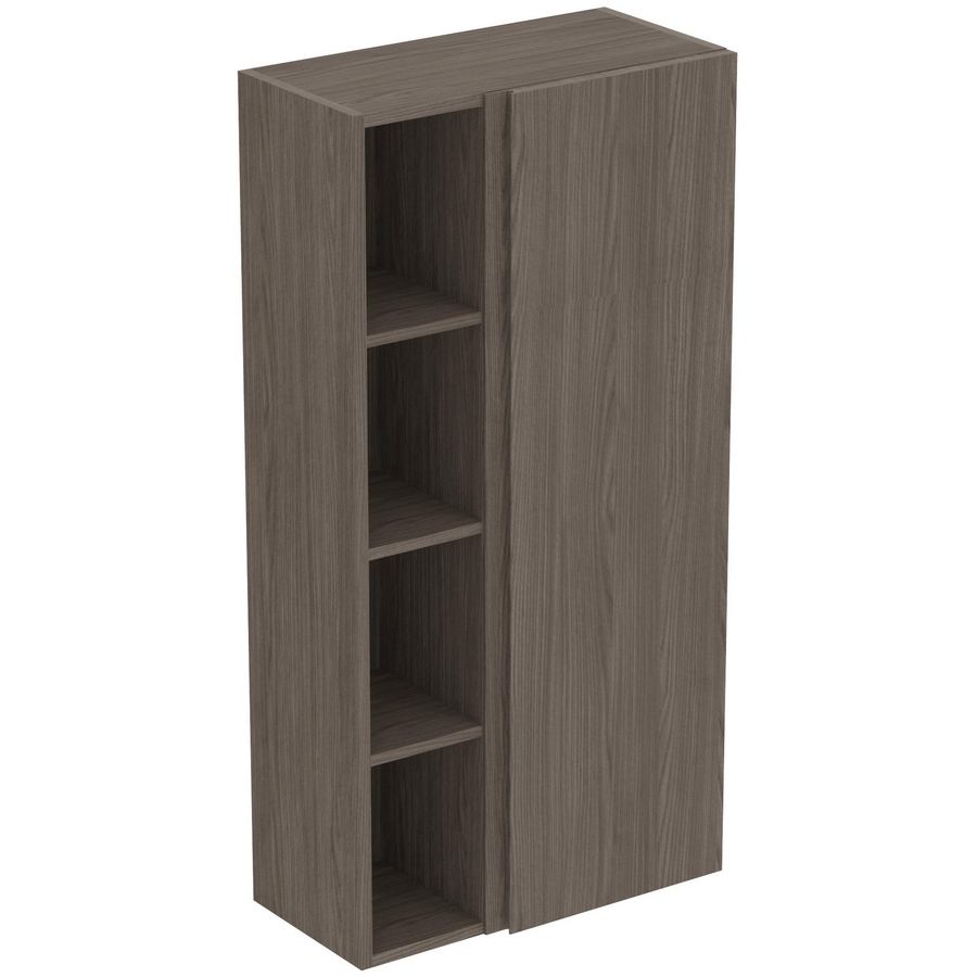 Kast 600x300x1200mm dark elm 1 deur Finesse