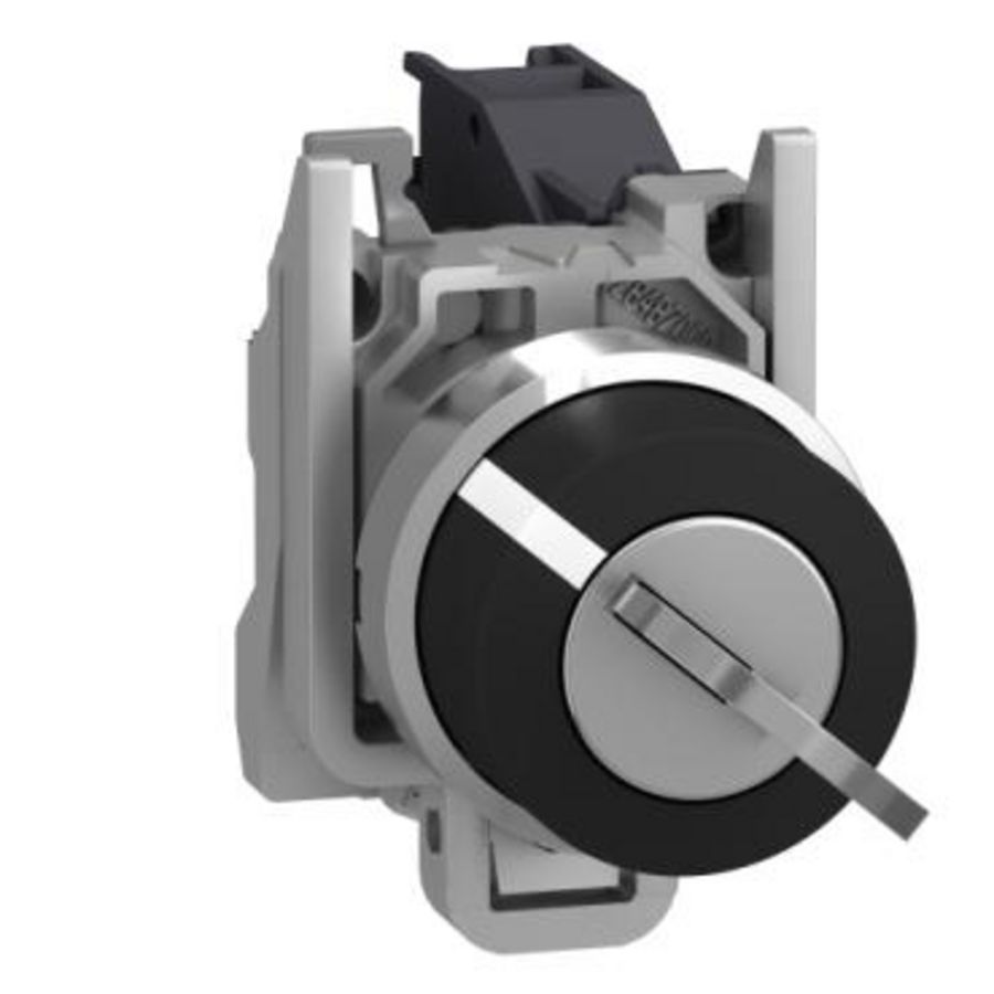 Keuzeschakelaar 2 standen Ø22mm 600V 1NO Zwart