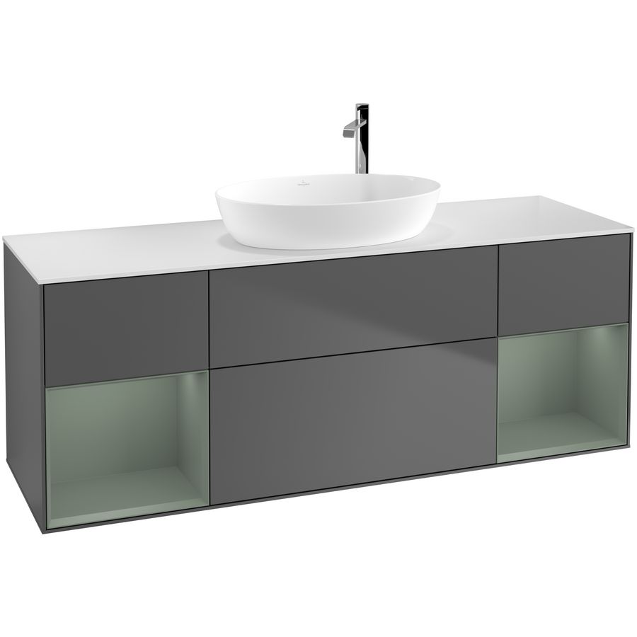 Wastafelonderkast Finion 1600x603x501mm Antr. Matt Lacquer G981GMGK
