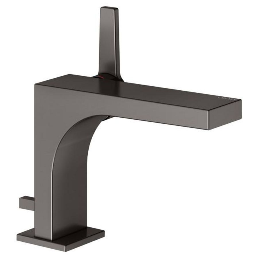 1-hendel wastafelmengkraan 110 trekstang en afvoer titaanzwart geborsteld