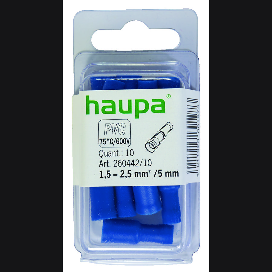 Zak a 100st. Rondstekkerhuls female 1.5-2.5/5mm isol. PVC