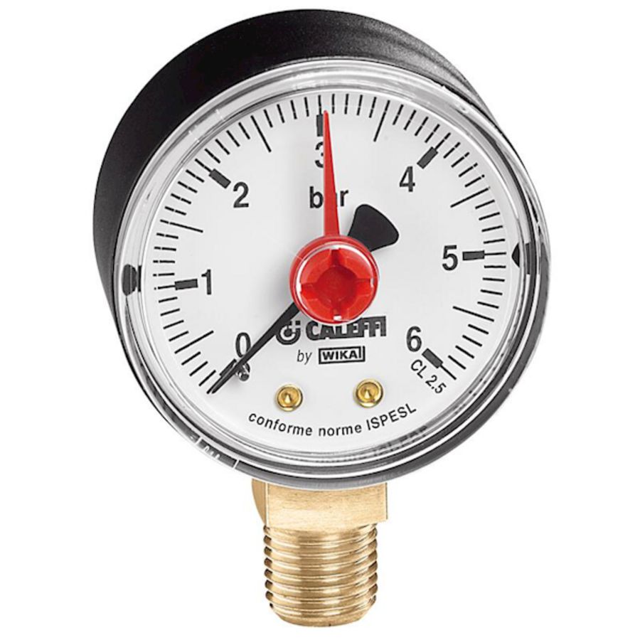 Manometer achteraansluiting 63mm 1/4" 0-10 bar
