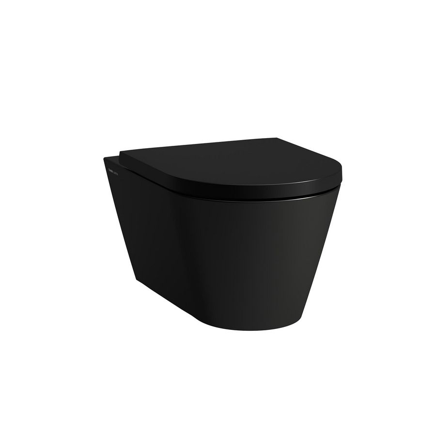 Kartell wandcloset rimless diepspoel 545mm mat zwart (excl. zitting)
