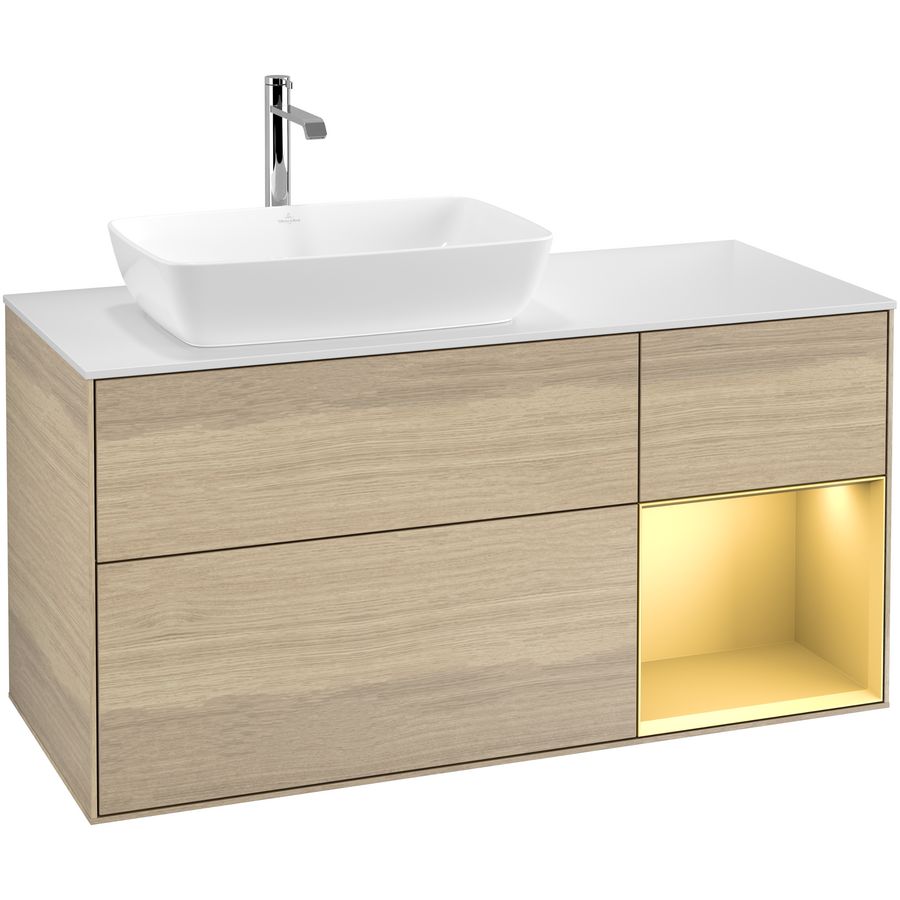 Wastafelonderkast Finion 1200x603x501mm Oak Veneer F811HFPC