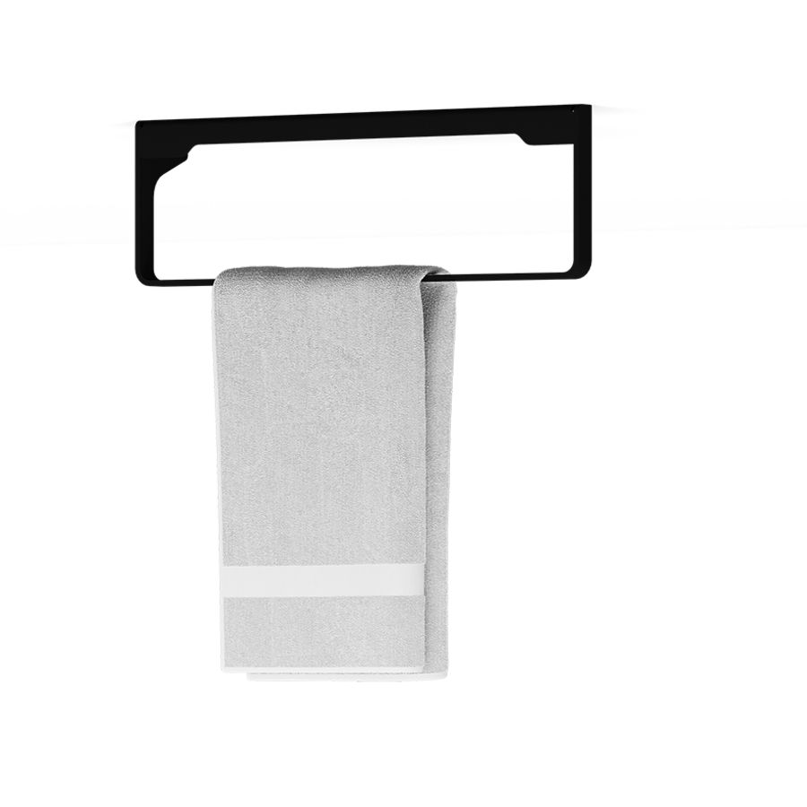 Handdoekdrager TOWEL HOLDER CURVED 440mm links rvs mat zwart