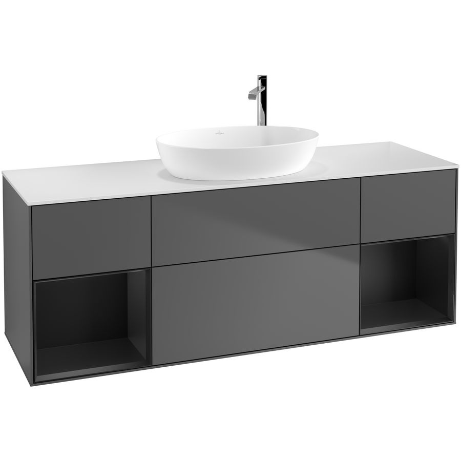 Wastafelonderkast Finion 1600x603x501mm Antr. Matt Lacquer G981PDGK