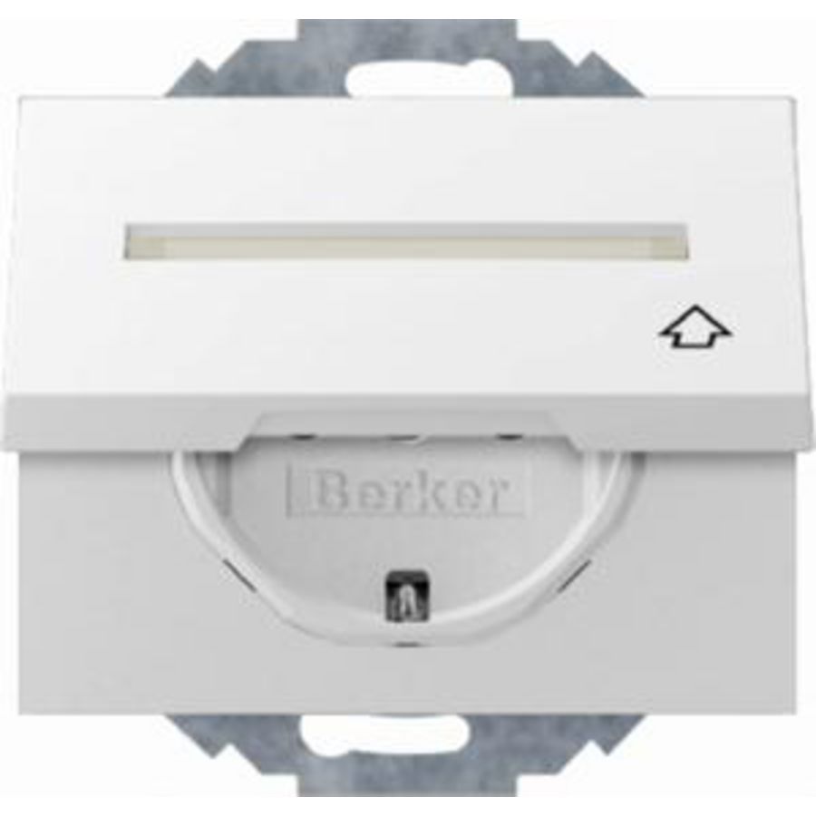 Wandcontactdoos RA kd tekstveld 45°. dr.b. berker K.1/K.5 polar wit
