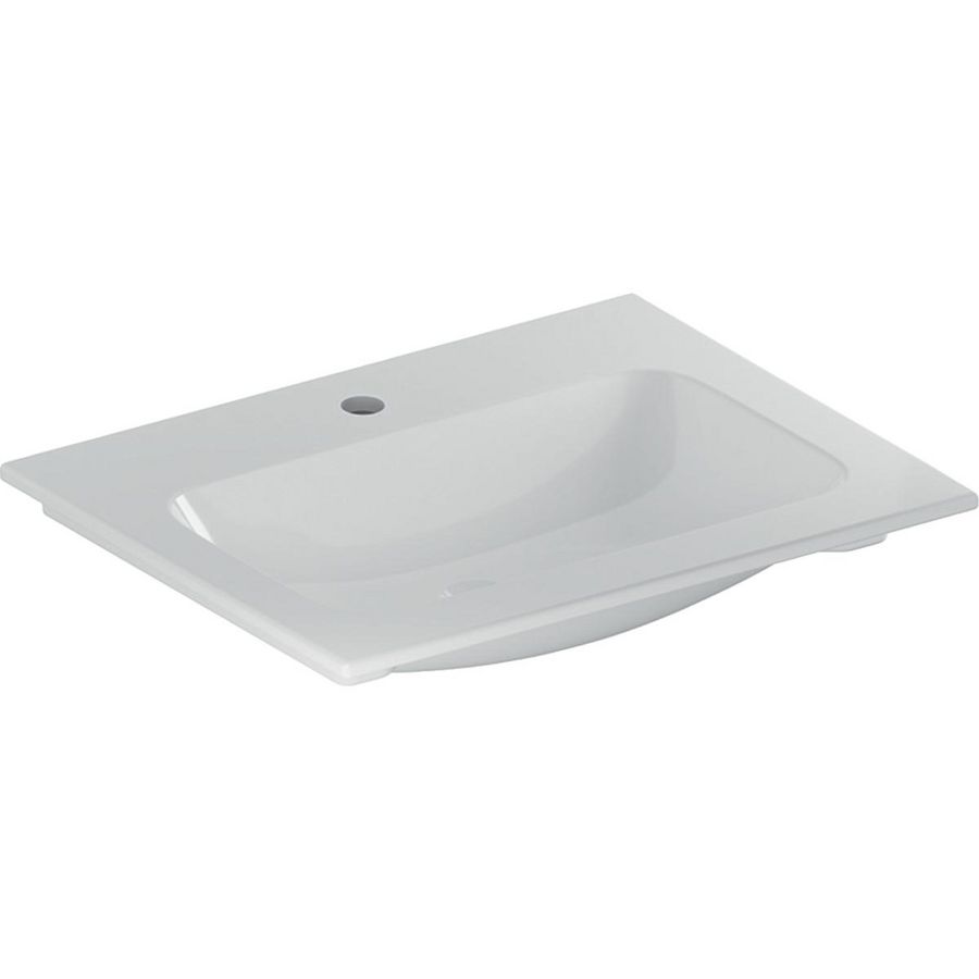 iCon meubelwastafel slim rim 60x48cm met kraangat zonder overloop wit