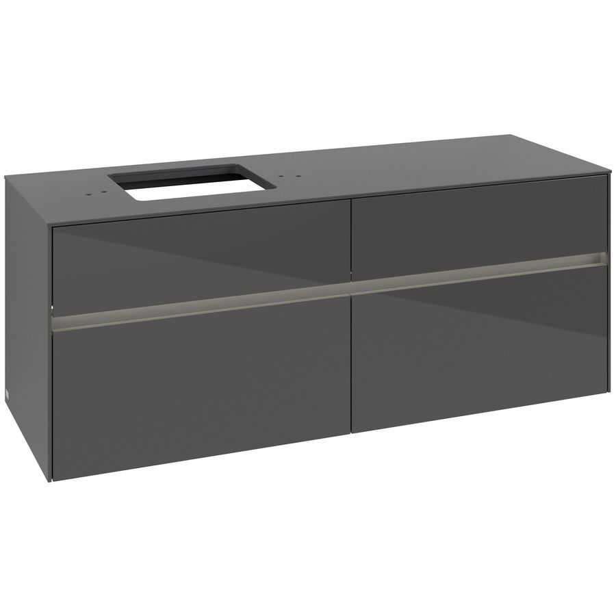 Wastafelonderkast Collaro 1400x548x500mm Glossy Grey C132B0FP