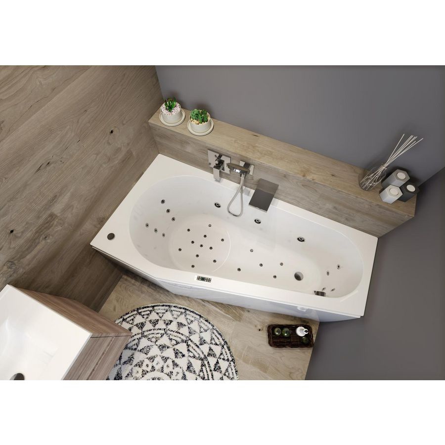Whirlpool Delta Rihopool 160x80cm systeem BLISS rechts hoogglans wit