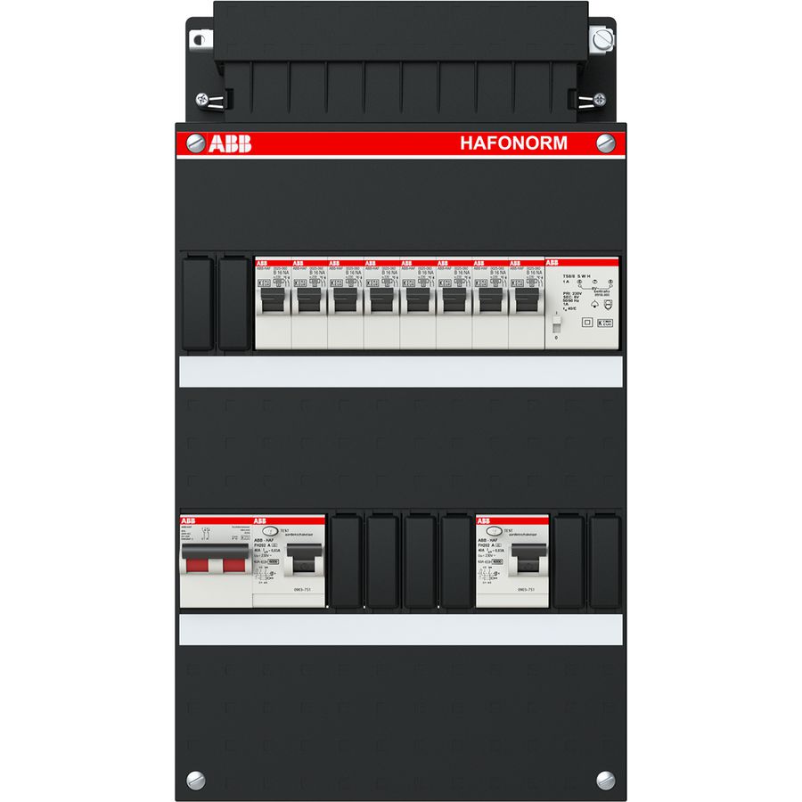 Installatiekast 8x achter 2x 30mA + T + HS 1-f