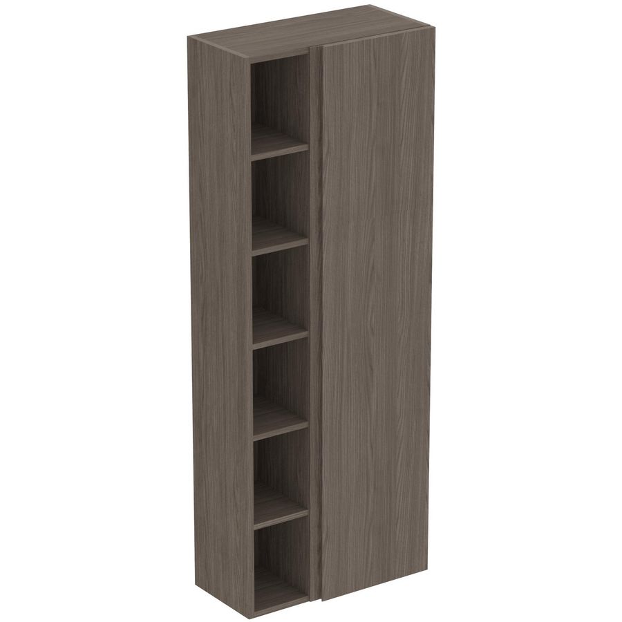 Kast 600x300x1600mm dark elm 1 deur Finesse