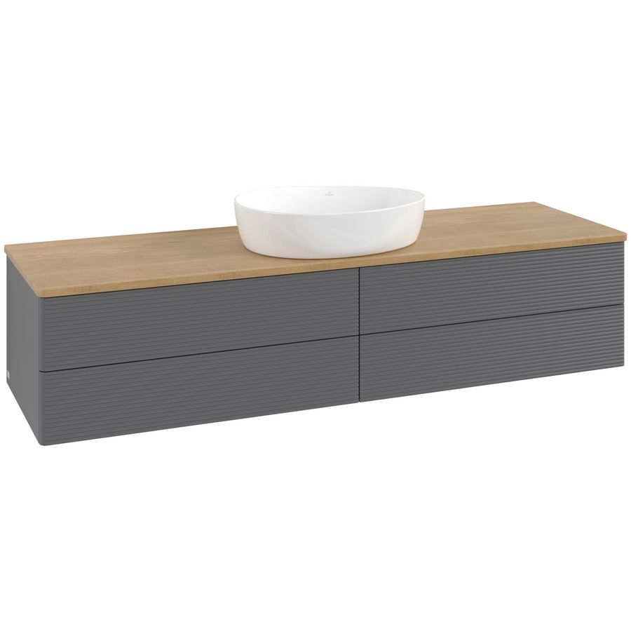 Wastafelonderkast Antao 1600x360x500mm Antr. Matt Lacquer L25111GK