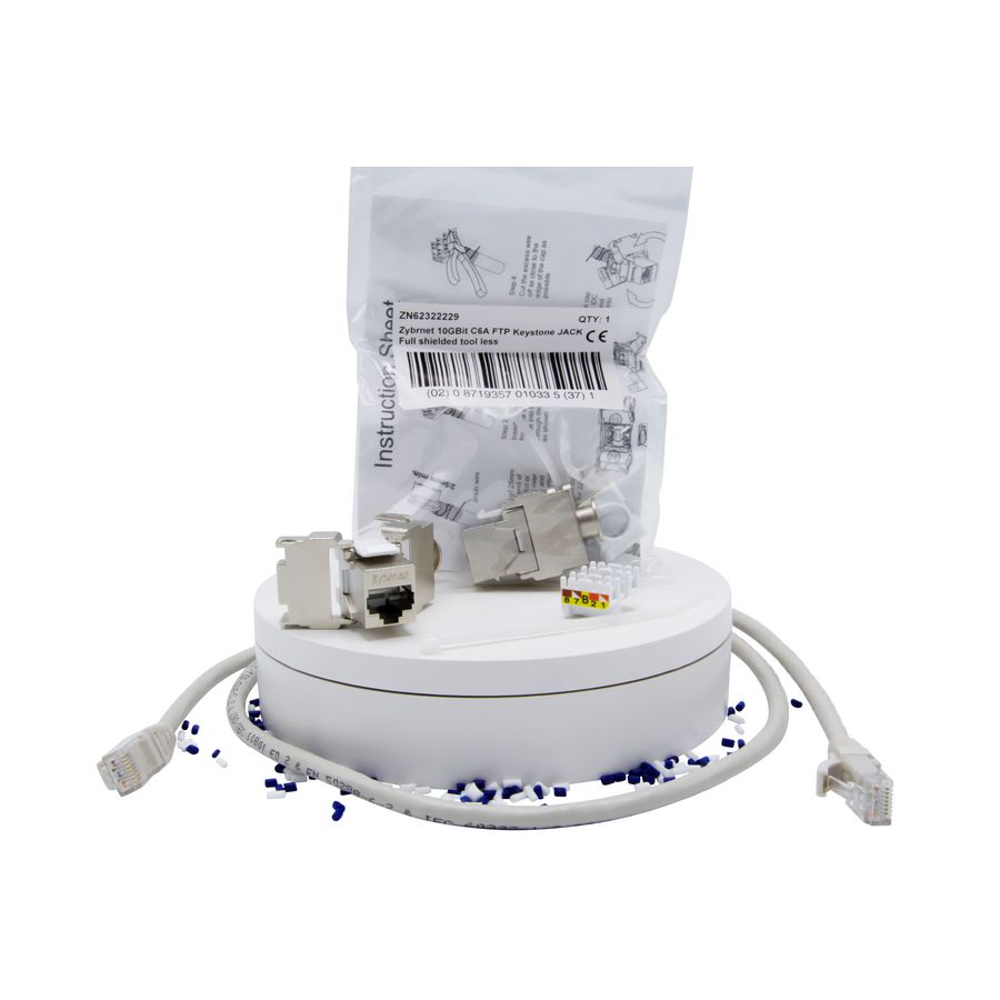 KSJ CAT6A/7A "Short Width" Full-Sh 180gr Toolless