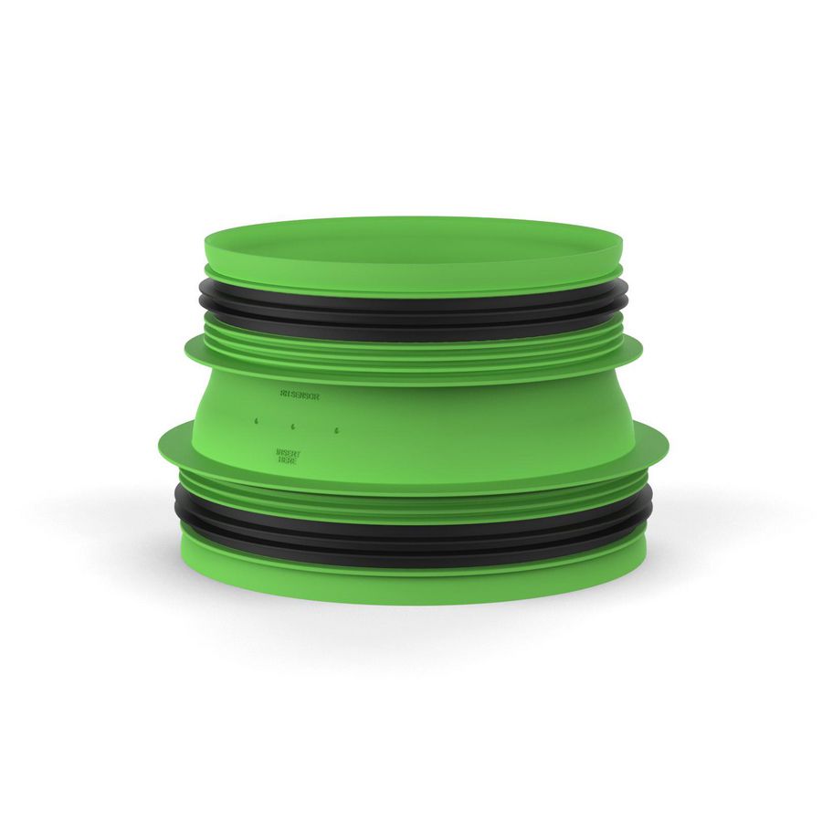 Steekverbinder / aansluitstuk PP rubber dichting Ø180-Ø160 (M/M)