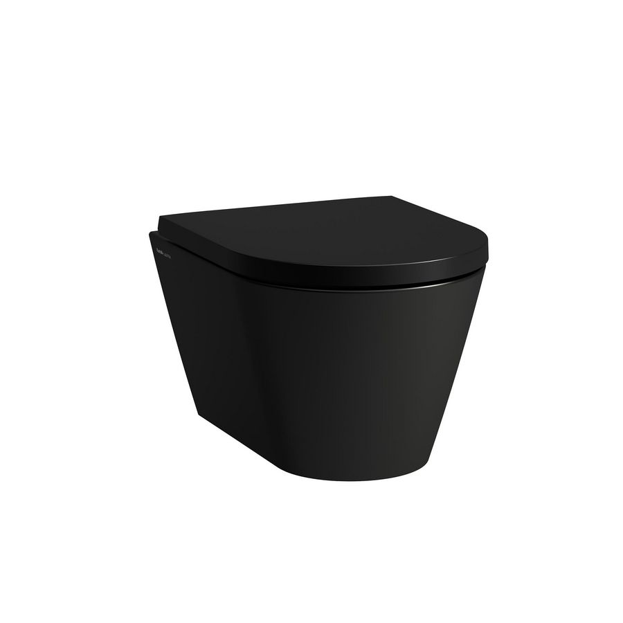 Kartell wandcloset compact rimless diepspoel 490mm mat zwart (excl. zitting)