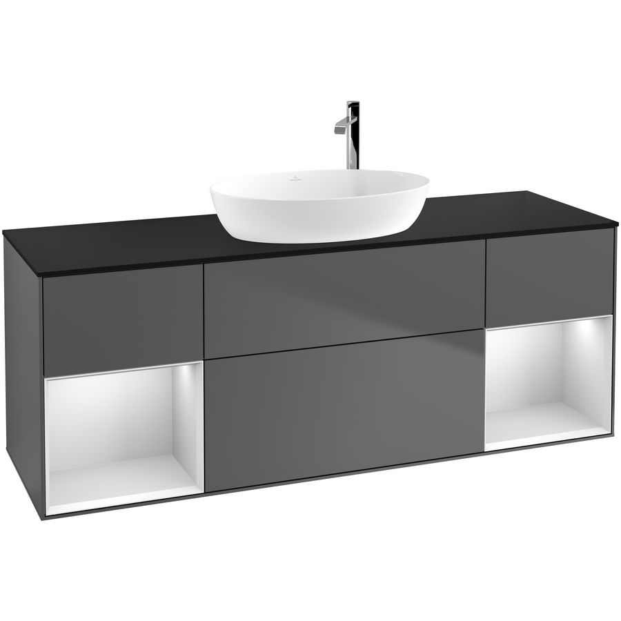Wastafelonderkast Finion 1600x603x501mm Antr. Matt Lacquer G982MTGK
