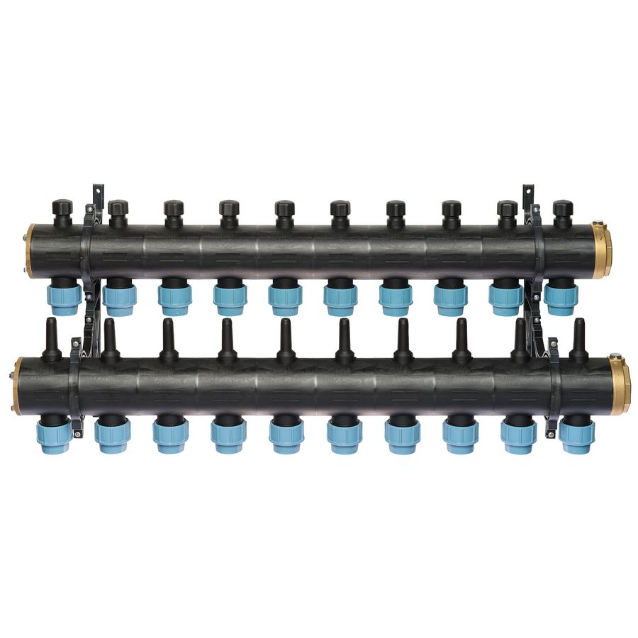 Brineverdeler 4420 2 "kunststof + PE-koppeling 32mm 10-groepen