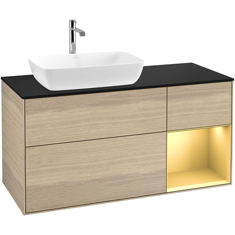Wastafelonderkast Finion 1200x603x501mm Oak Veneer F812HFPC