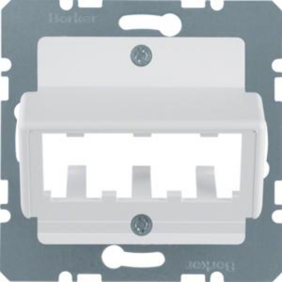 Centraalplaat v 3 MINI-COM-modules polarwit mat