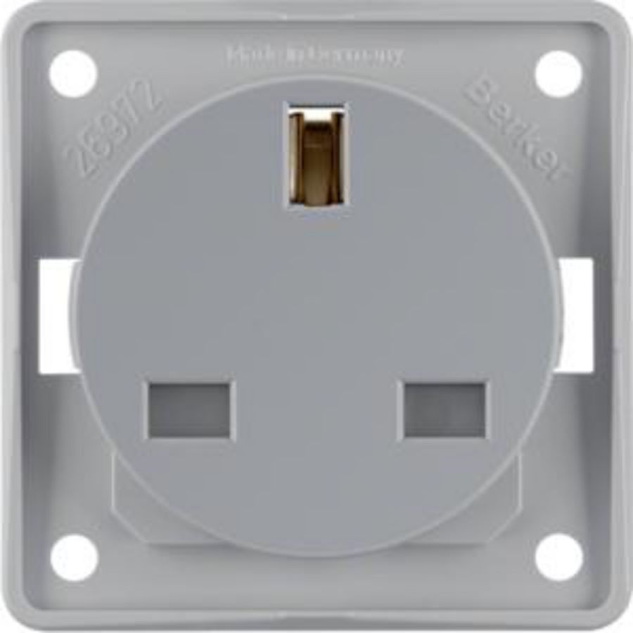 Wandcontactdoos British standard berker Integro grijs