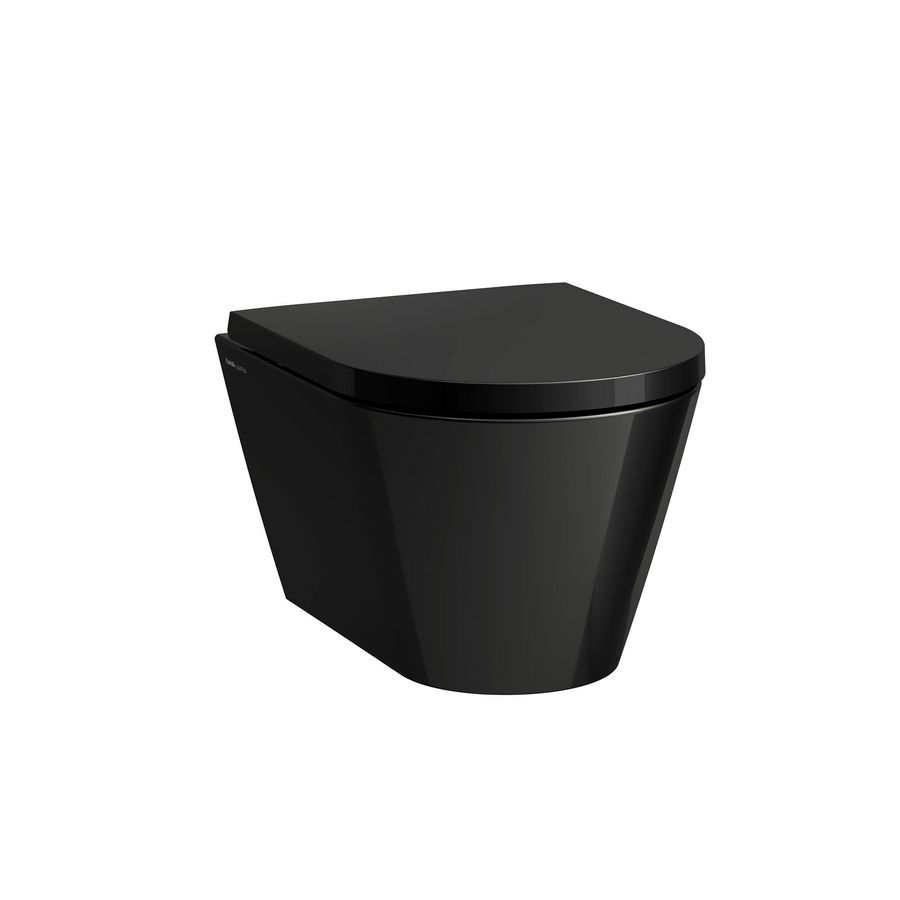 Kartell wandcloset compact rimless diepspoel 490mm glossy black (excl. zitting)