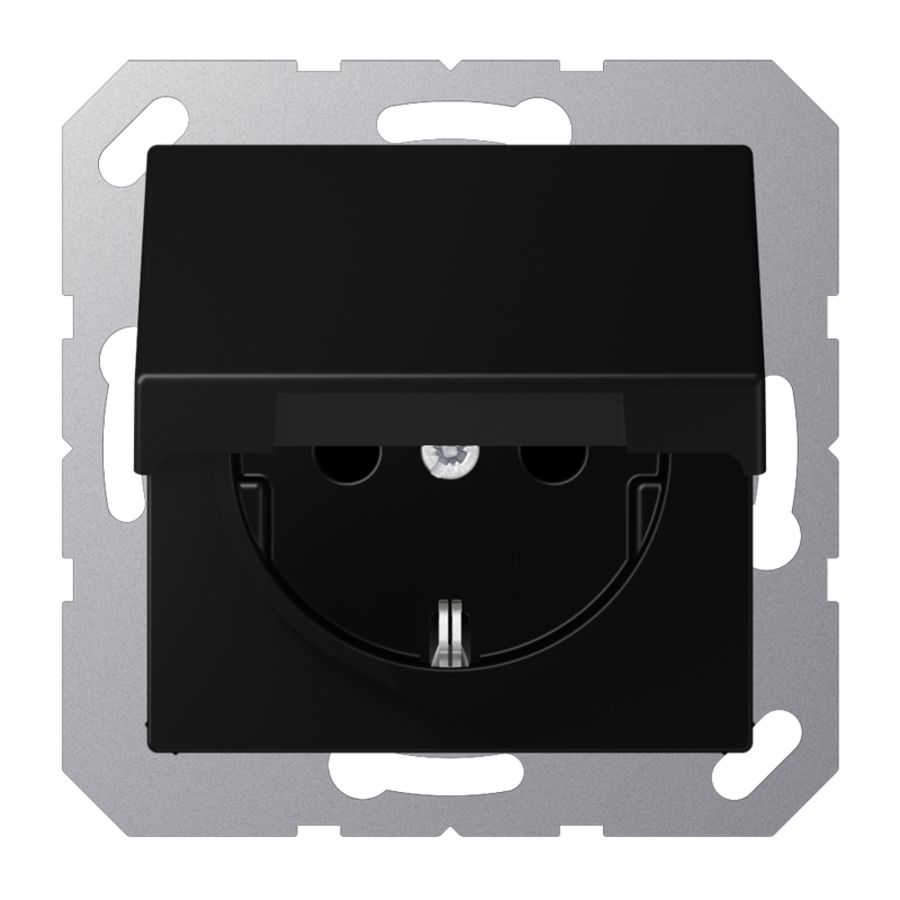 Wandcontactdoos A500 grafi,zw.slagvast m.R/A klapd