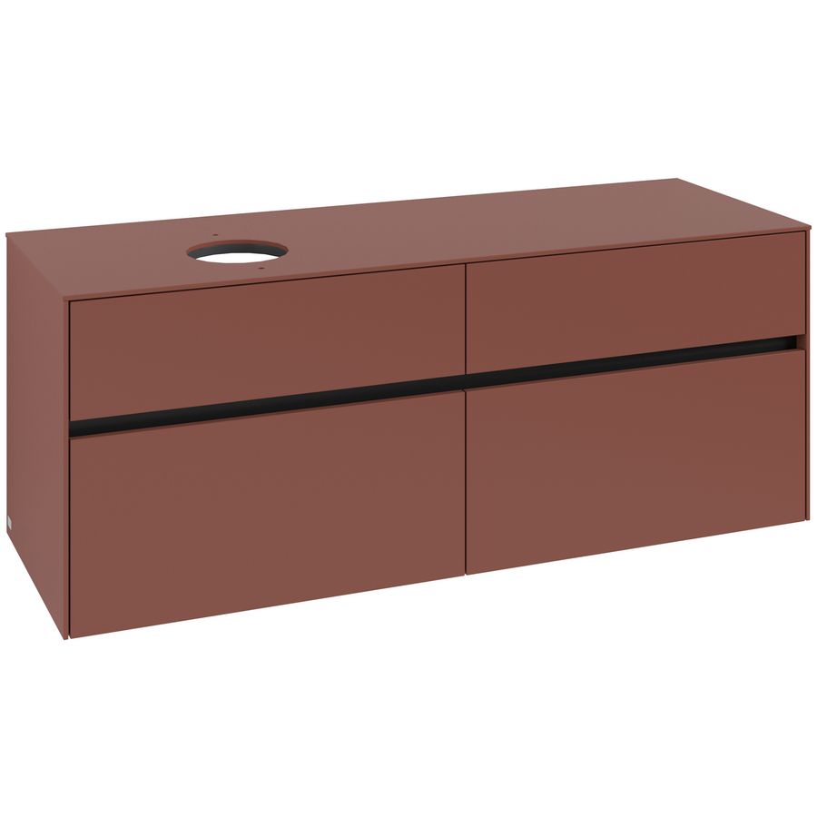 Wastafelonderkast Collaro 1400x548x500mm Wine Red C046B0AH