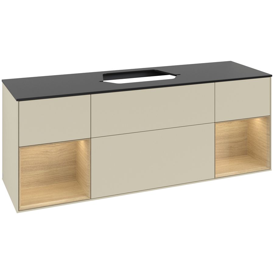 Wastafelonderkast Finion 1600x603x501mm S.Grey Matt Lacquer F452PCHJ