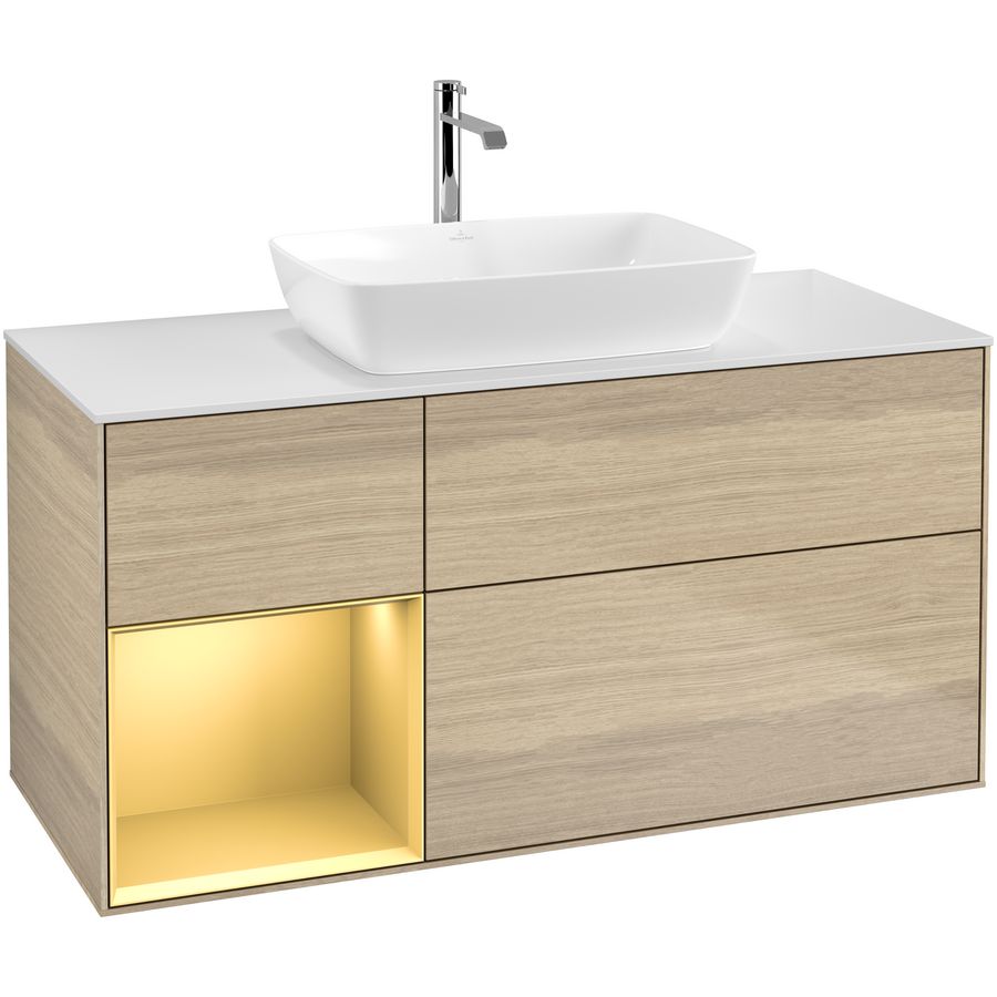 Wastafelonderkast Finion 1200x603x501mm Oak Veneer F821HFPC