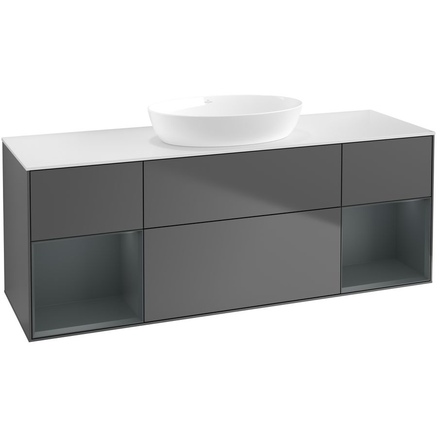 Wastafelonderkast Finion 1600x603x501mm Antr. Matt Lacquer GD01HGGK