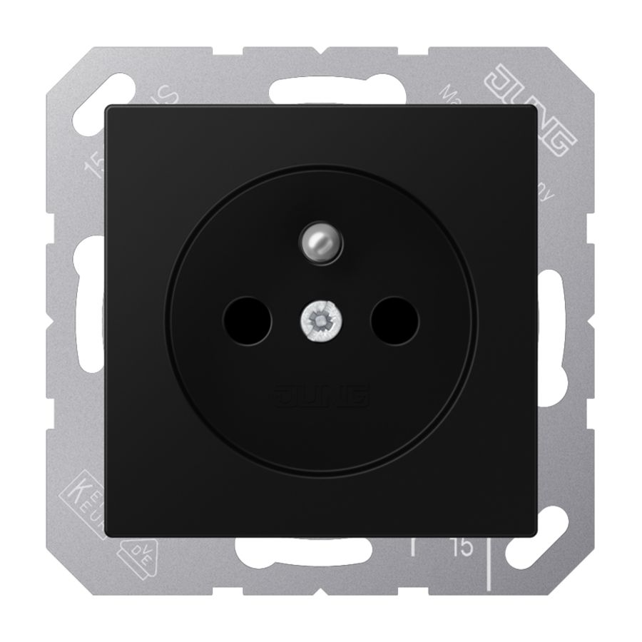 Wandcontactdoos grafi.zw.m.penaarde&ki.beveil. A500