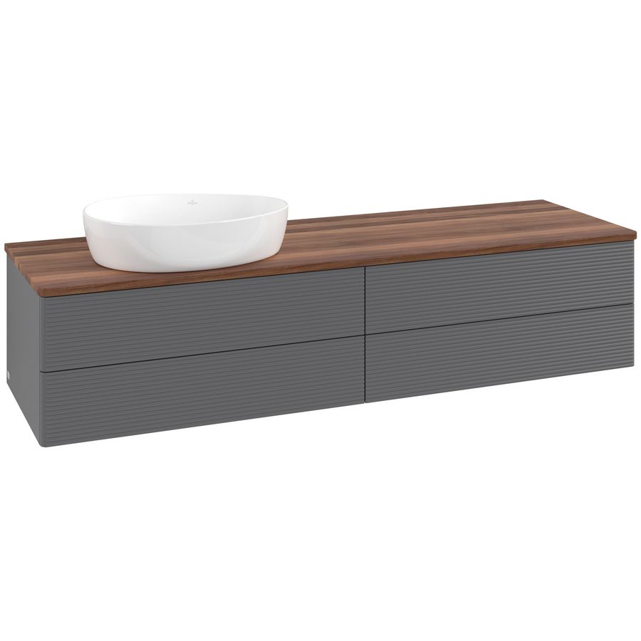 Wastafelonderkast Antao 1600x360x500mm Antr. Matt Lacquer L26112GK
