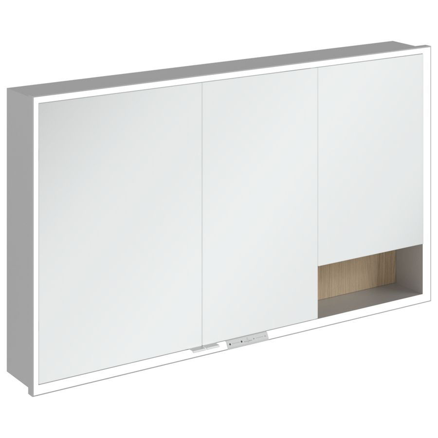 Inbouw-spiegelkast My View+ 1300x750x168mm Nordic Oak